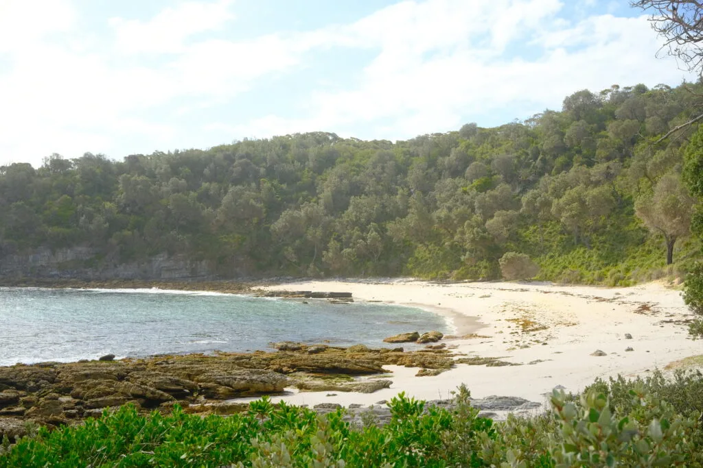 Sunny secluded cove.