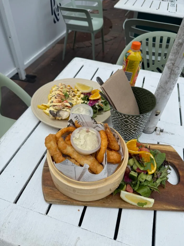 Fish and chips platter.