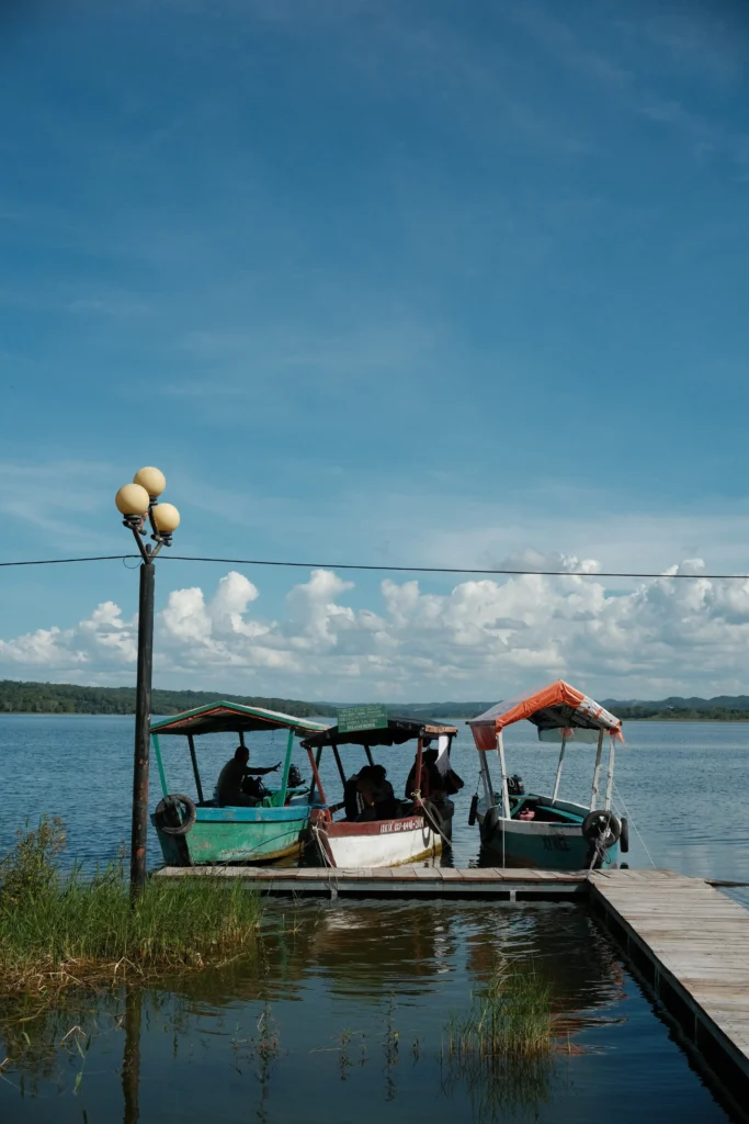 3 boats on the water in Flores
